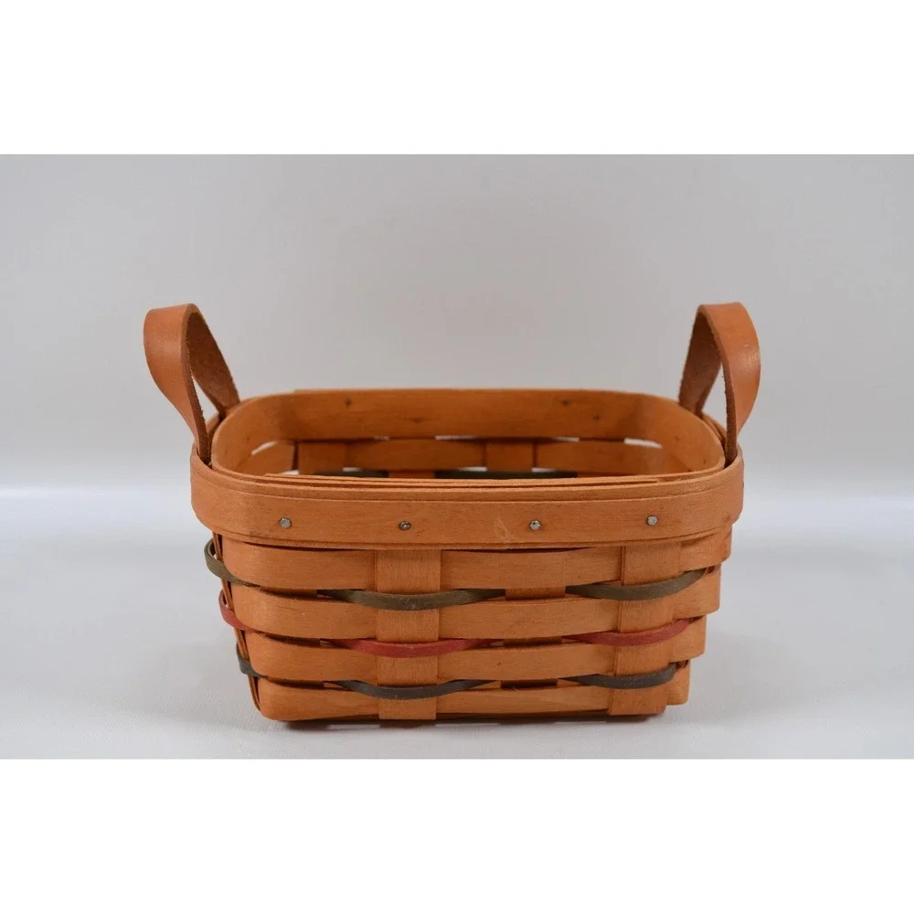 Longaberger Key Basket Combo 1995 Green Red Blue Accent Weaves
